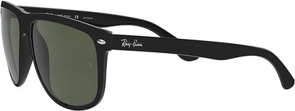Ray-Ban RB4147 Boyfriend Square Sunglasses, Black/Polarized Dark Green, 60 mm